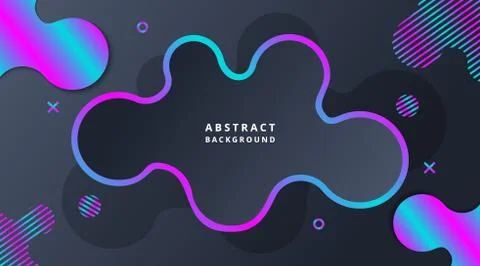 Dark Neon Techno Dynamic Modern Fluid Background Stock Illustration