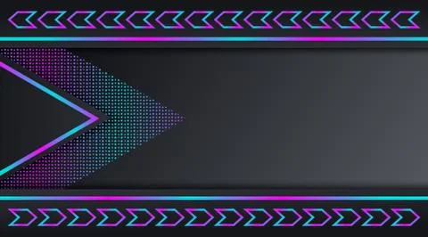 Dark Neon Technology Banner Background Template Stock Illustration