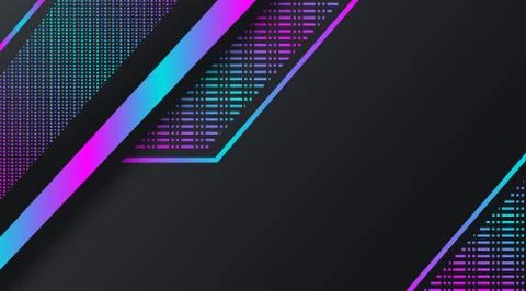 Dark Neon Technology Banner Background Template Stock Illustration