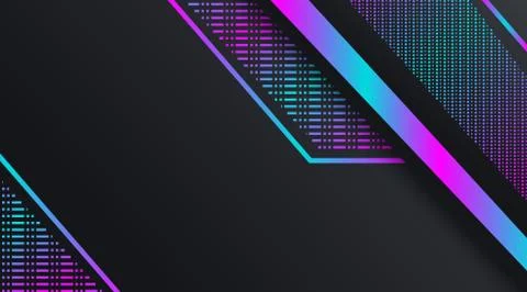 Dark Neon Technology Banner Background Template Stock Illustration