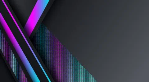 Dark Neon Technology Banner Background Template Stock Illustration