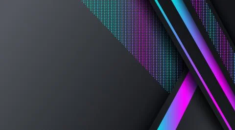 Dark Neon Technology Banner Background Template Stock Illustration