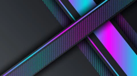 Dark Neon Technology Banner Background Template Illustrazione stock