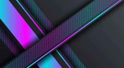 Dark Neon Technology Banner Background Template Stock Illustration
