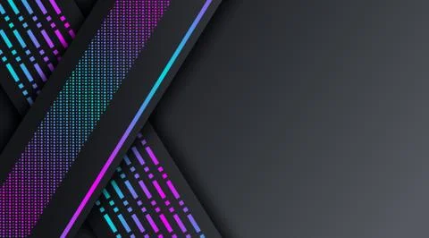 Dark Neon Technology Banner Background Template Illustrazione stock