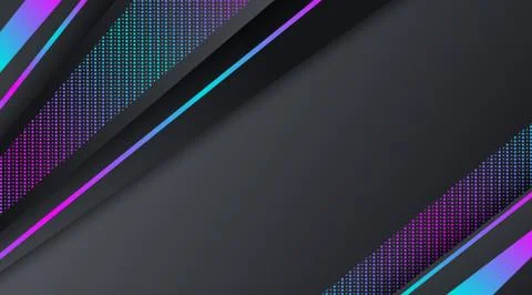 Dark Neon Technology Banner Background Template Stock Illustration