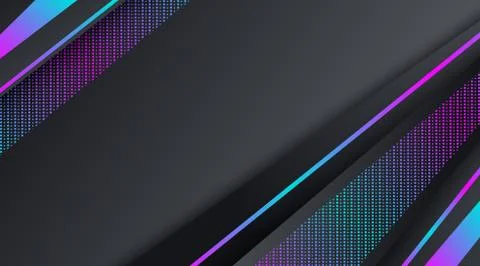 Dark Neon Technology Banner Background Template Stock Illustration