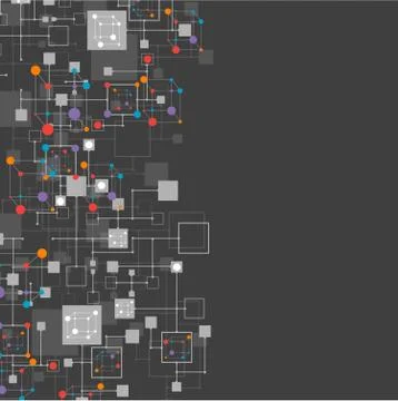 Dark network color technology communication background Stock Illustration