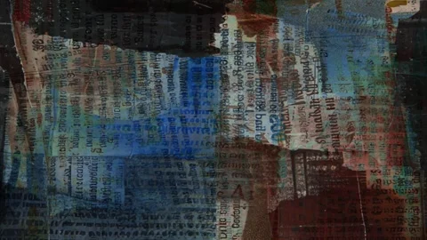 Dark Newspaper Collage Grunge Background Seamless Loop Stockbeeldmateriaal 328386351