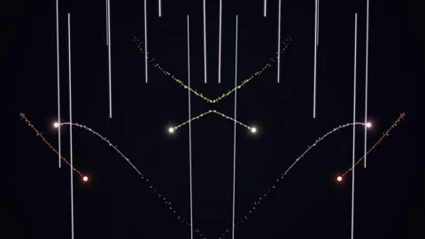 A dark night with abstract trails and glowing lights Stock-Footage 330075973