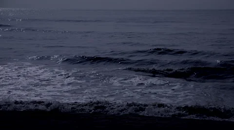 Dark Night at the Beach Stock Footage 55066522