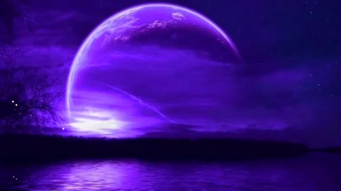 Dark Night Full Moon. Night landscape 4k Animation video Stock Footage 225068173