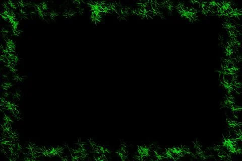Dark night lighting green frame of shadows branches background for decoration Stock Illustration