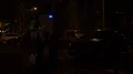 Dark night shot silent city street with electric vehicle charging station 4k or 4k+ Resolution