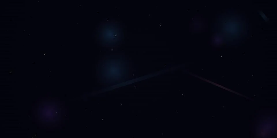 Dark night sky background with glowing stars and light streaks Ilustración de archivo