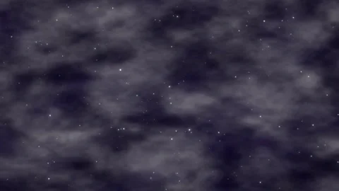 Dark Night Sky with Drifting Clouds and Twinkling Stars Background 動画素材 337447234