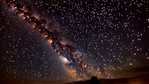 Dark night sky with stars, clouds and nebula Stock Footage 300897432
