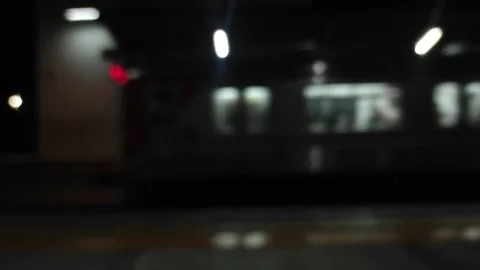 Dark Night Train with Silhouette and White Lamp inside Vidéo 293928115