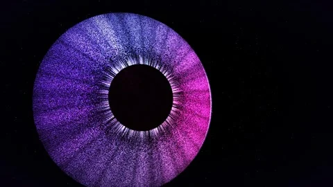 Dark noir point cloud eye scan angled iris returns seamless loop Stock Footage 343049417