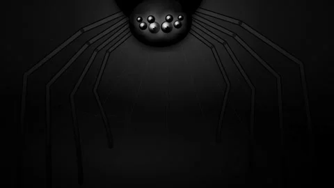 Dark noir style animated spider with multiple eyes 库存影片 344527133