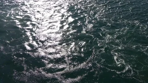 Dark ocean water surface with sun reflection Stock Footage 342865710