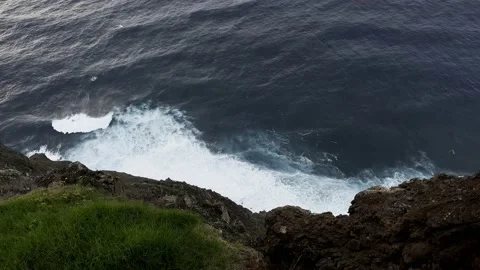 Dark ocean water with waves view from the crocks Stock Footage 221153239