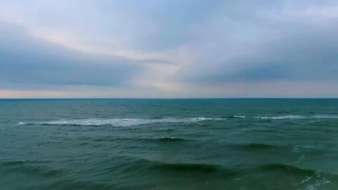 Dark ocean waters at dawn Stock Footage 155070494