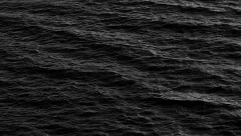 Dark ocean waves crashing in dramatic shadows. Stock Footage 308055315