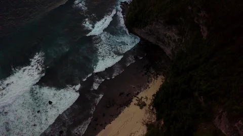 Dark Ocean - Wide View - Bali Stock Footage 114031619