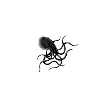 Dark octopus art, logo design Stock Illustration