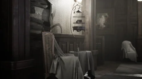 Dark old abandoned classic interior Vídeo Stock 159402105