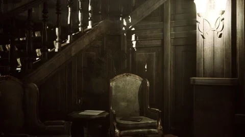 Dark old abandoned classic interior Vidéo 161120871