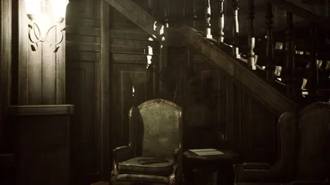 Dark old abandoned classic interior 動画素材 163044902
