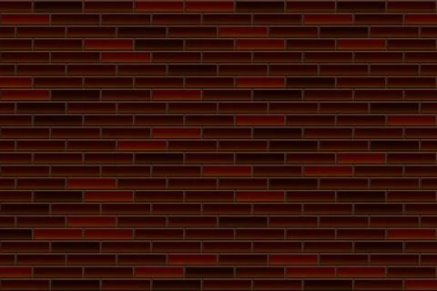 Dark, old brick wall texture. geometric ornament, brick pattern in red. Vecto Stock Illustration