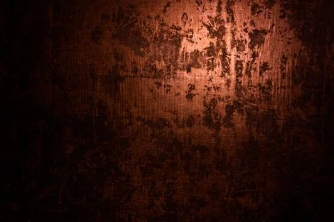 Dark old scary rusty rough golden and copper metal surface texture/background Stock Photos