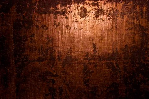 Dark old scary rusty rough golden and copper metal surface texture/background Stock Photos