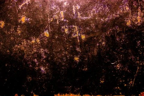 Dark old scary rusty rough golden and copper metal surface texture/background Stock Photos