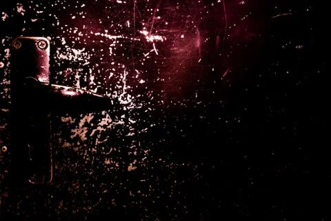 Dark old scary rusty rough golden and copper metal surface texture/background Stock Photos