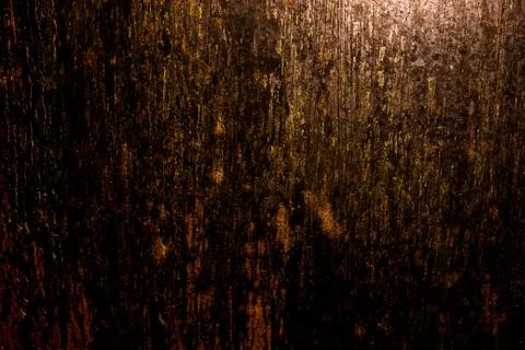 Dark old scary rusty rough golden and copper metal surface texture/background Stock Photos