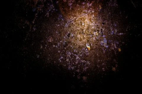Dark old scary rusty rough golden and copper metal surface texture/background Stock Photos