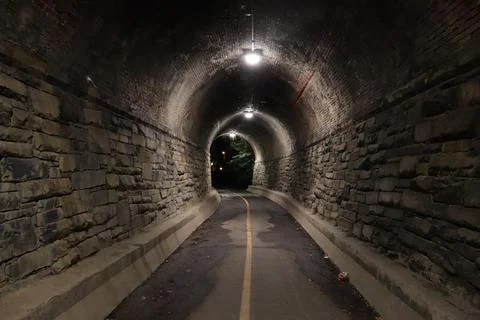 A Dark Old Tunnel Stock Photos