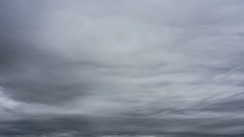 Dark ominous grey storm clouds. Dramatic sky. Storm rain clouds. Stock Footage 126281823
