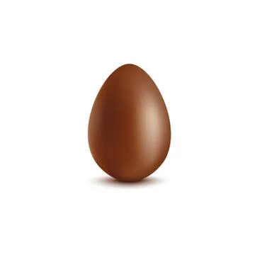 Dark or milk chocolate egg vector illustrationon isolated on white background. Stock Illustration