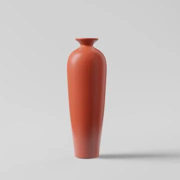 Dark orange 3d vase Stock Illustration