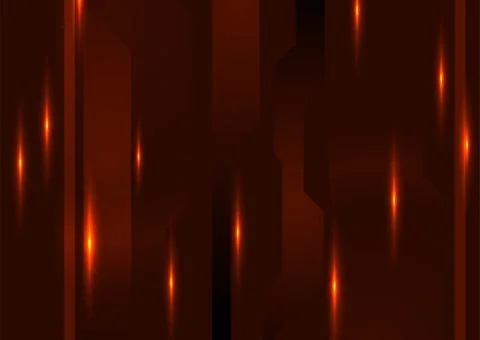 Dark orange abstract glowing neon tech geometric background Stockillustratie