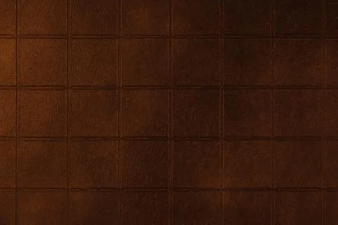 Dark orange ceramic tile texture, background with square geometric pattern,.. Stock Photos