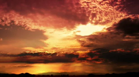 Dark Orange Clouds Stock Footage 762927