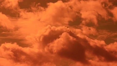 Dark orange color dramatic sky time lapse video Stock Footage 170772686