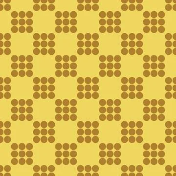 Dark orange dots on yellow seamless background. Stock Illustration