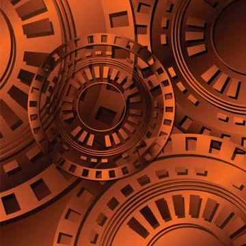 Dark orange gears vector Stock Illustration